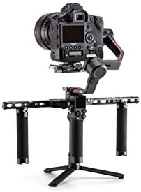 DJI camera rig accessory ports highlighting the cold shoe and threaded mounting holes