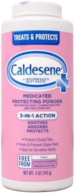Caldesene talc-free medicated powder bottle label