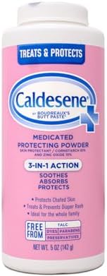 Caldesene talc-free medicated powder bottle label