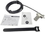 Sendt black security cable wrapped around a secure desk anchor for anti theft protection.