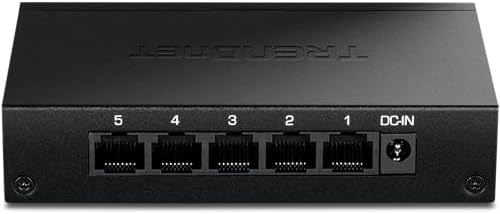 TRENDnet TEG-S351 unmanaged network splitter sleek black metal housing.