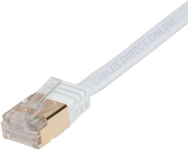 Cables Direct Online white Ethernet cable flat profile