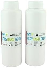 Hard denture reline kit acrylic powder and liquid bottles