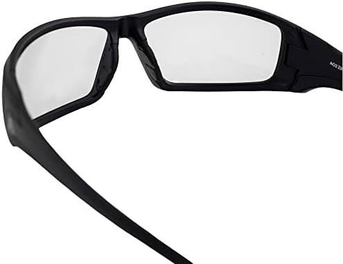 Alpha Omega AO2 photochromic sports riding glasses demonstrating full smoke tint under direct sunlight simulation