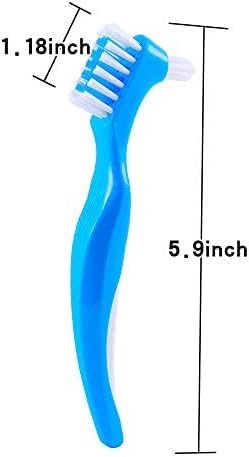 Premium imported Lit-Pack dual side denture toothbrush set for complete oral appliance hygiene