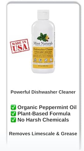 Mint Naturals Dishwasher Cleaner bottle label details