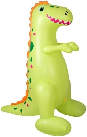 Water fillable leg anchor pockets at the base of the Float Joy giant dinosaur inflatable for wind proof stability