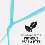 Reach dental floss micro-groove technology demonstration on product case.