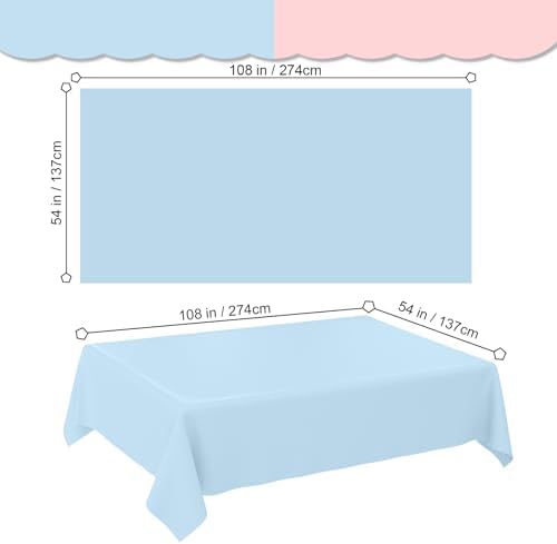 Durable waterproof baby blue table cloth for outdoor picnics