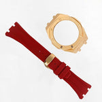 Premium luxury custom watch band parts on a modern metallic casing