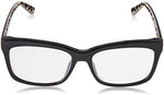 Side profile of Kate Spade Dollie glasses showing animal print temples