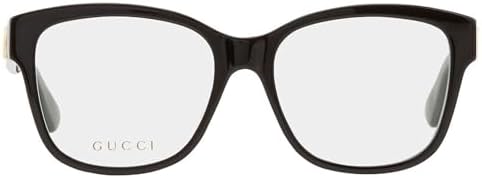 Side profile of Gucci black and green designer frames