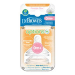 Dr. Brown's Options+ Wide Neck Baby Bottle Nipple (Pack Of 2, White) - Image 1