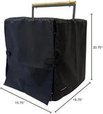 Folded Exotic Nutrition travel cage cover highlighting the lightweight and packable fabric.