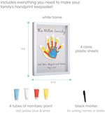 Pearhead family sentiment frame arranged neatly on a modern living room tabletop display.