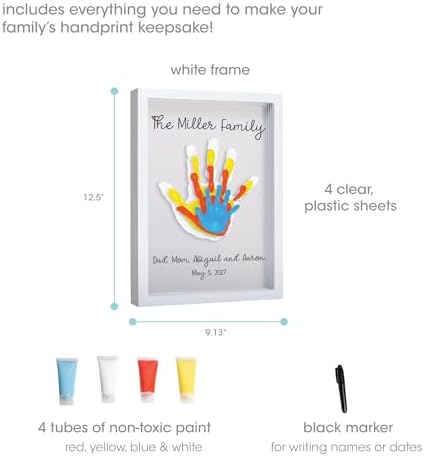 Pearhead family sentiment frame arranged neatly on a modern living room tabletop display.