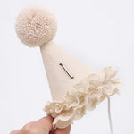 Wahawu Lace Half Birthday Hat close up of lace texture