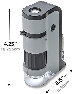 Carson MP-250 microscope with the flip-down slide base open for glass slides