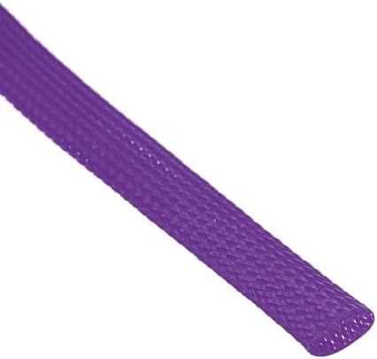 Vibrant purple PET wire protector tube showcasing its expandable one half inch width flexibility.