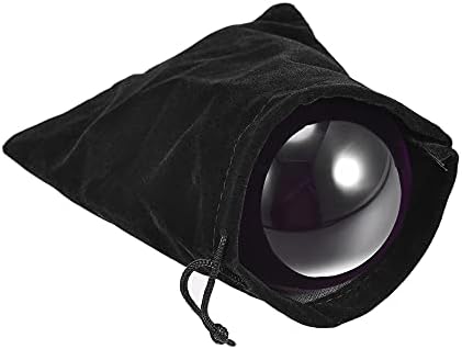 Uxcell professional acrylic juggling ball sitting next to its drawstring pouch