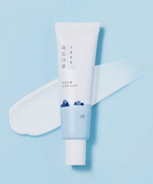Round Lab deep hydrating eye cream texturised cream sample on a clean white surface