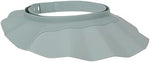 Authentic Nuby imported bath hat demonstrating the secure water redirection angle.