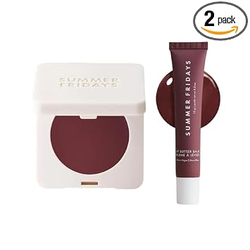 Summer Fridays Berry Glow Duo front view showcasing the blush butter balm and lip butter balm packaging.