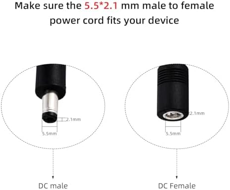 IMIYORE heavy duty 18AWG power cable dual pack layout illustrating the two pieces included.