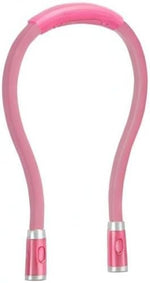 Complete packaging of the authentic Betensh pink rechargeable neck light with charging cable.