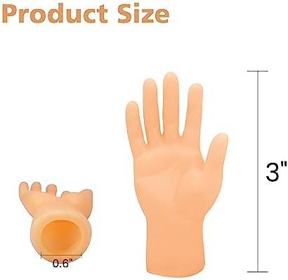 Realistic mini rubber hands in skin tone showing detailed palm lines and wrinkles