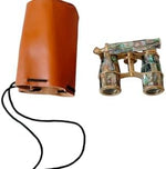 Genius Antique Handicrafts classic collectible binoculars stored securely inside the protective premium leather case