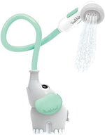 Yookidoo elephant shower head in use with a baby