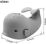 CDKMAX silicone whale bath spout protector demonstrating easy access to the top shower diverter opening.