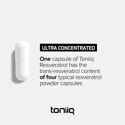 Toniiq Ultra High Potency Resveratrol 1000mg packaging details