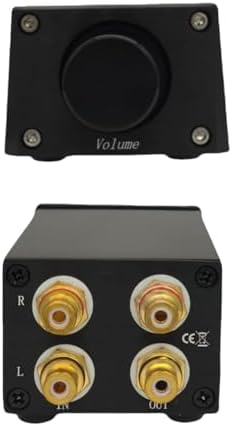 Solupeak passive audio preamplifier chassis setup between audio source and active speakers