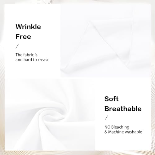 Elegant white wedding decoration fabric hanging gracefully on a floral ceremony arbor.