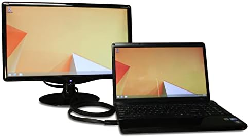 Plugable high definition display adapter connecting laptop to older monitor