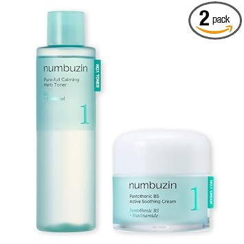 Numbuzin Number One Acne And Sebum Control Set front view featuring toner and soothing cream for oily skin.