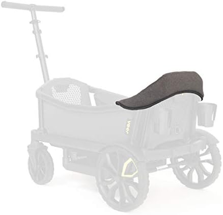 Close up of plush fabric headrest padding on premium stroller wagon seat