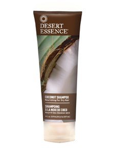 Desert Essence Coconut Shampoo front view natural cleanser bottle