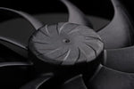 Close up view of the durable Sterrox liquid crystal polymer blades on the Noctua G2 cooling fan.