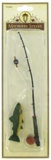 CraftyCrocodile miniature fishing pole with fish front view dollhouse decor