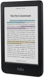 Kobo Clara Colour showing the E Ink Kaleido 3 display interface