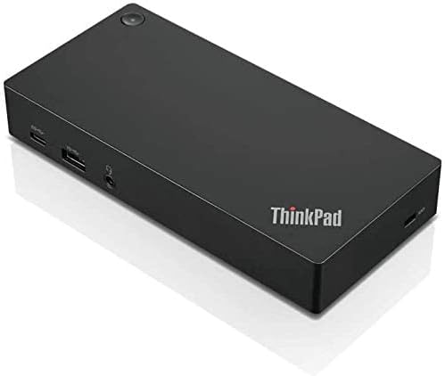 ThinkPad 40AS0090 USB-C electronic dock displaying side profile layout with audio combo jack.