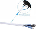 QCSIW twenty five feet cable management organizer packaging demonstrating flame retardant material properties.