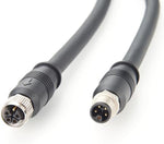 Waterproof IP67 industrial sensor actuator extension cord for automated machinery.
