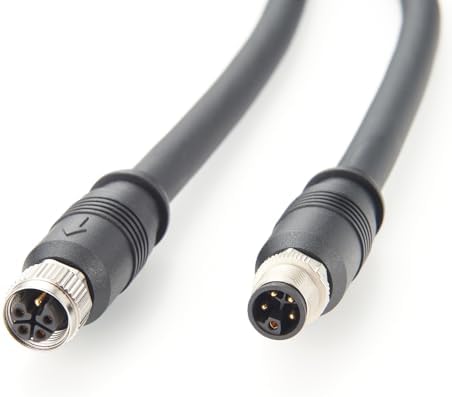 Waterproof IP67 industrial sensor actuator extension cord for automated machinery.