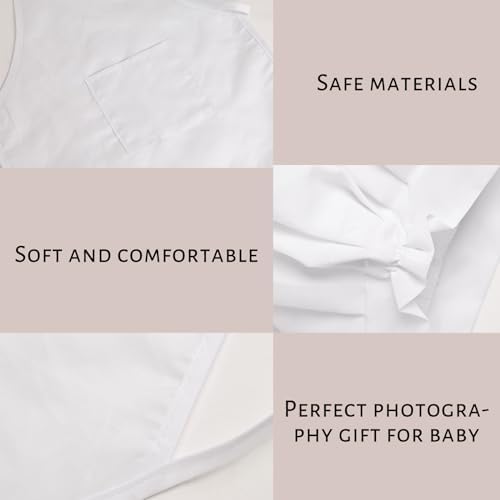 White medium size baby baker apparel layout with hat and apron