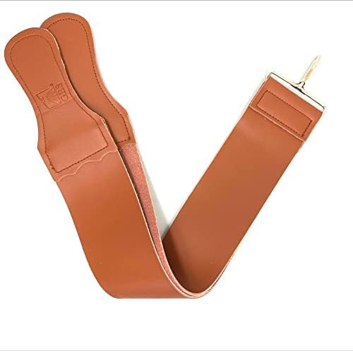 G.B.S leather razor strop front view showing premium cowhide texture