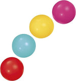 Close up view of the teal Playskool ball popper activation button and built in storage stem.